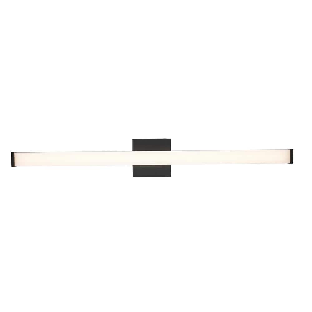 36 in. Integrated LED Black Bathroom Vanity Light Fixture with Rectangular Acrylic Shade price history on PriceWatchPro