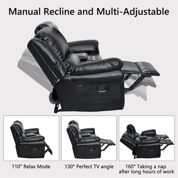 Black recliner best sale cup holder