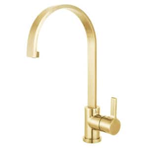 Coral Single Handle Standard Kitchen Faucet in Brushed Gold