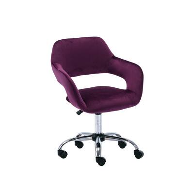 Special 23.2 in. Purple Linen Fabric Swivel Office Task Chair with Adjustable Height