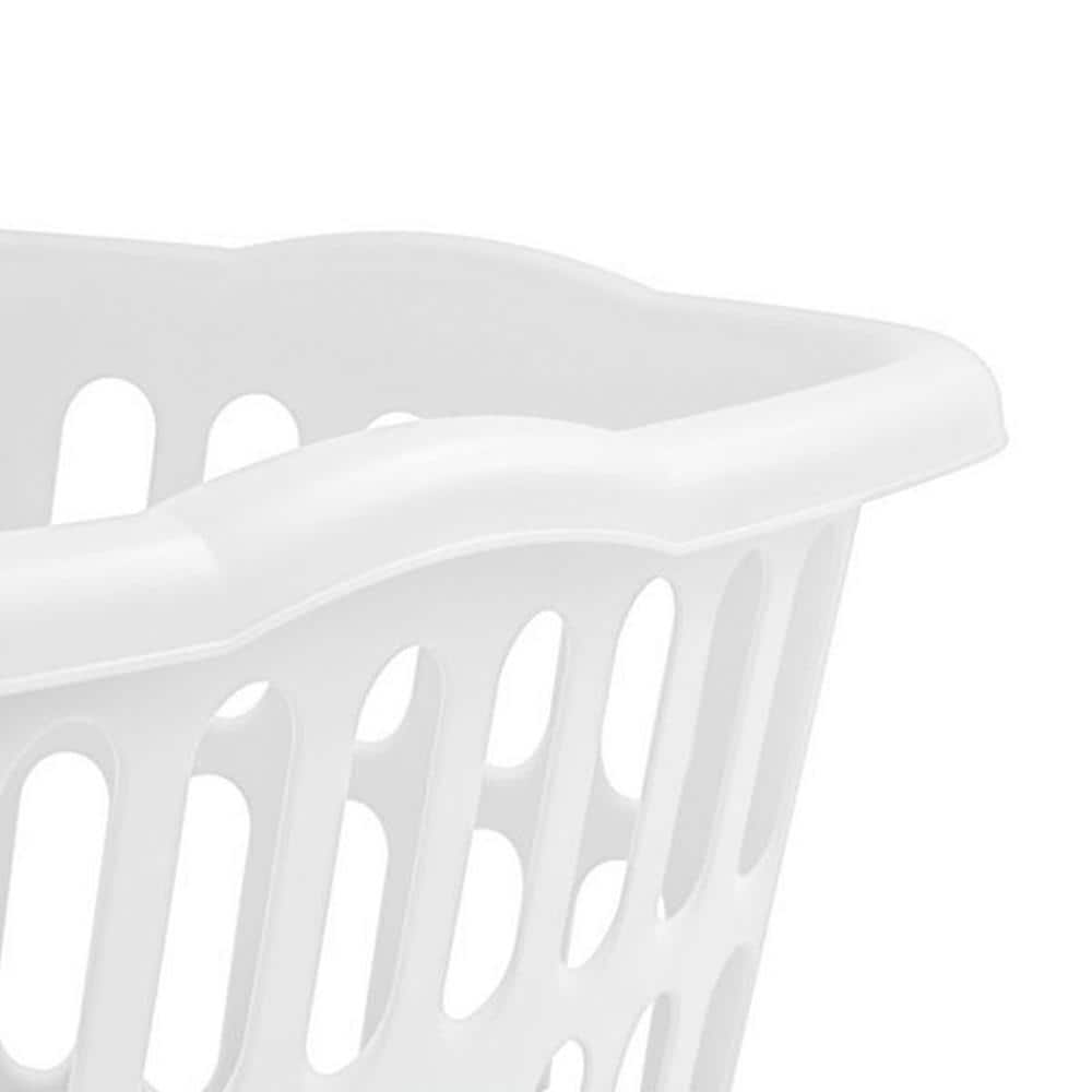 White Stackable Plastic Laundry Baskets, 12-Pack, 1.5 Bushel