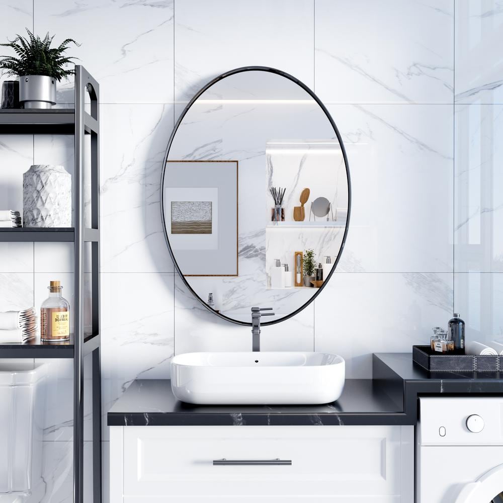 Oval Gold Stainless Steel Bathroom Vanity Mirror