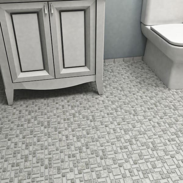Academy Grey 11-3/4 in. x 11-3/4 in. Porcelain Mosaic Tile (9.8 sq. ft./Case)