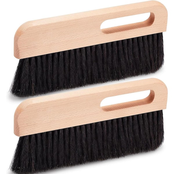 12 in. Wood Backed Concrete Brush with Horsehair Bristles, 2-Pack