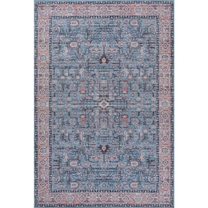 Kemer All-Over Persian Machine-Washable Blue/Red/Brown 5 ft. x 8 ft. Area Rug