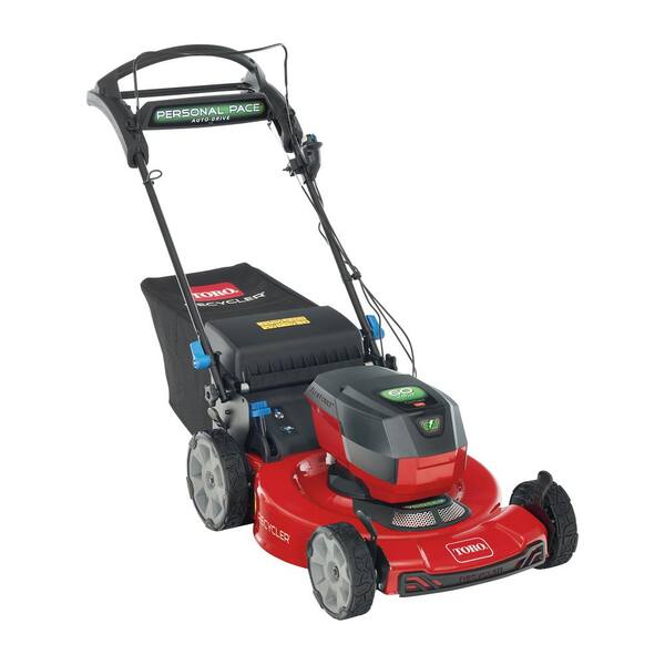 Toro Recycler 22 In Smartstow 60 Volt Max Lithium Ion Cordless Battery Walk Behind Push Lawn Mower Tool Only 21466t The Home Depot