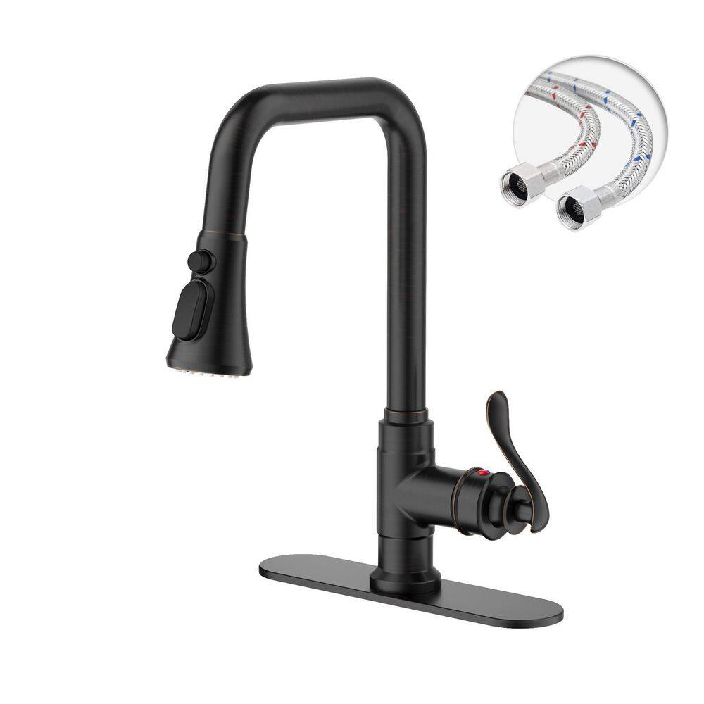 Spring Single Handle Pull-Down Sprayer Kitchen Faucet Deckplate Included in Brushed Nickel price history on PriceWatchPro