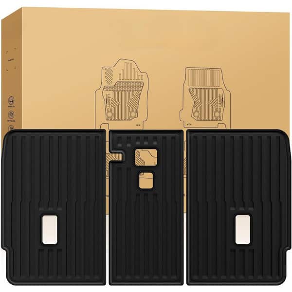 6 in. W x 17 in. H Premium Extra Thick Rear Seat Back Covers Waterproof 2nd Row Back Seat Protector Mat Liner in Black