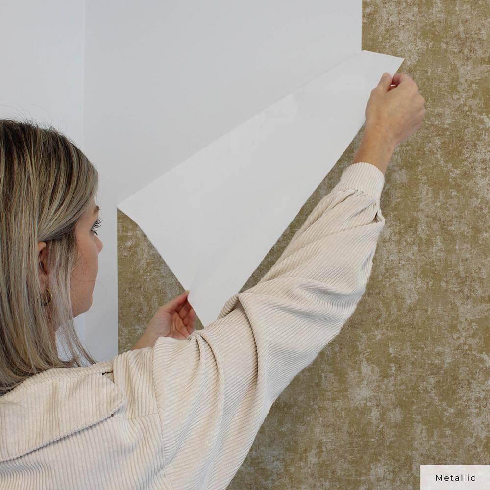 Gold Leaf Distressed Self-Adhesive Removable Wallpaper Roll