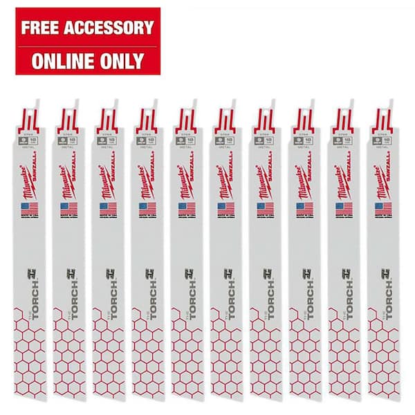 9 in. 18 TPI TORCH Medium Metal SAWZALL Reciprocating Saw Blades (10-Pack)