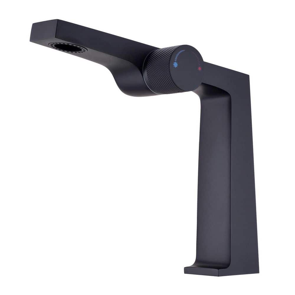Single Handle Single Hole Bathroom Faucet Brass Modern Sink Basin Vanity Taps in Matte Black