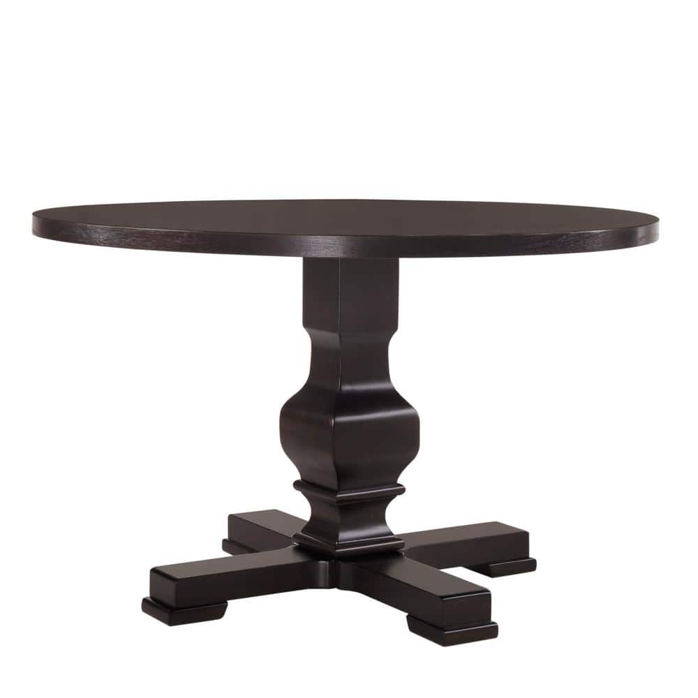 Charleston Espresso Round Wood Pedestal Dining Table