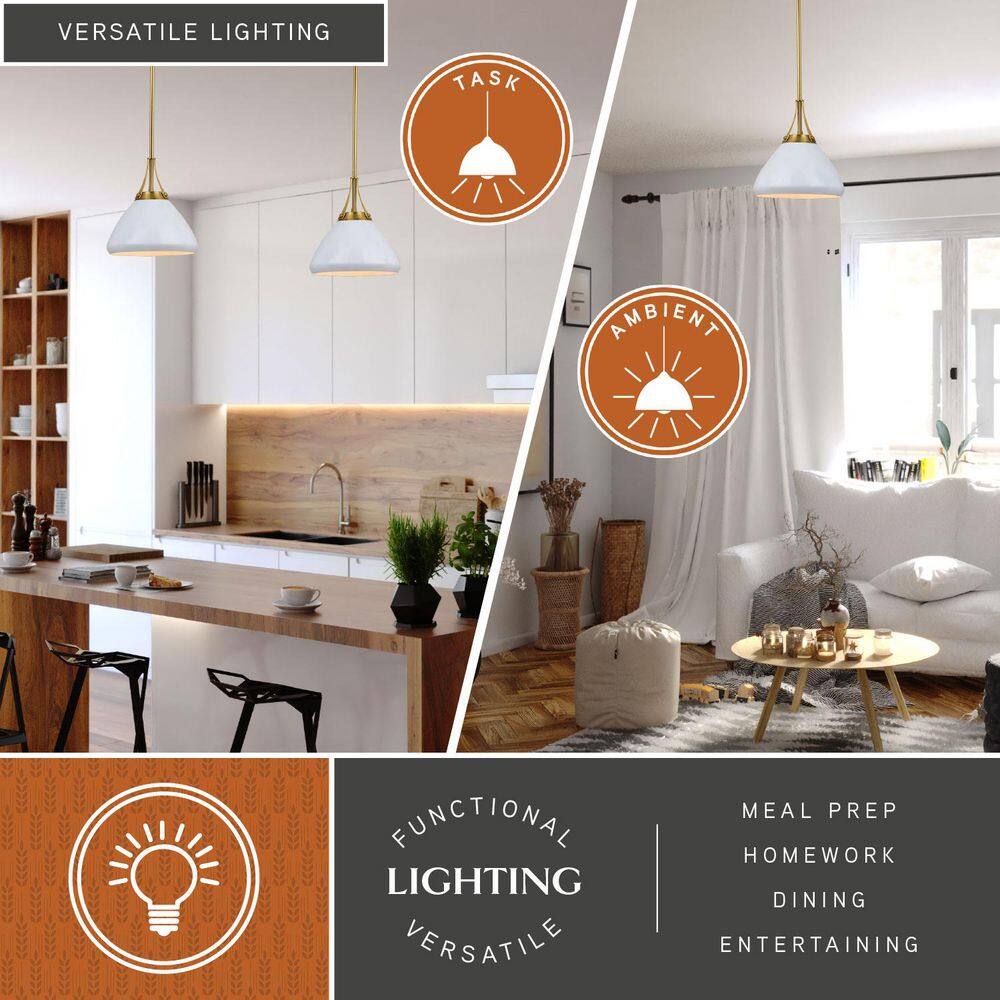 Glossy White Aluminum 10-inch Indoor/Outdoor Pendant Light