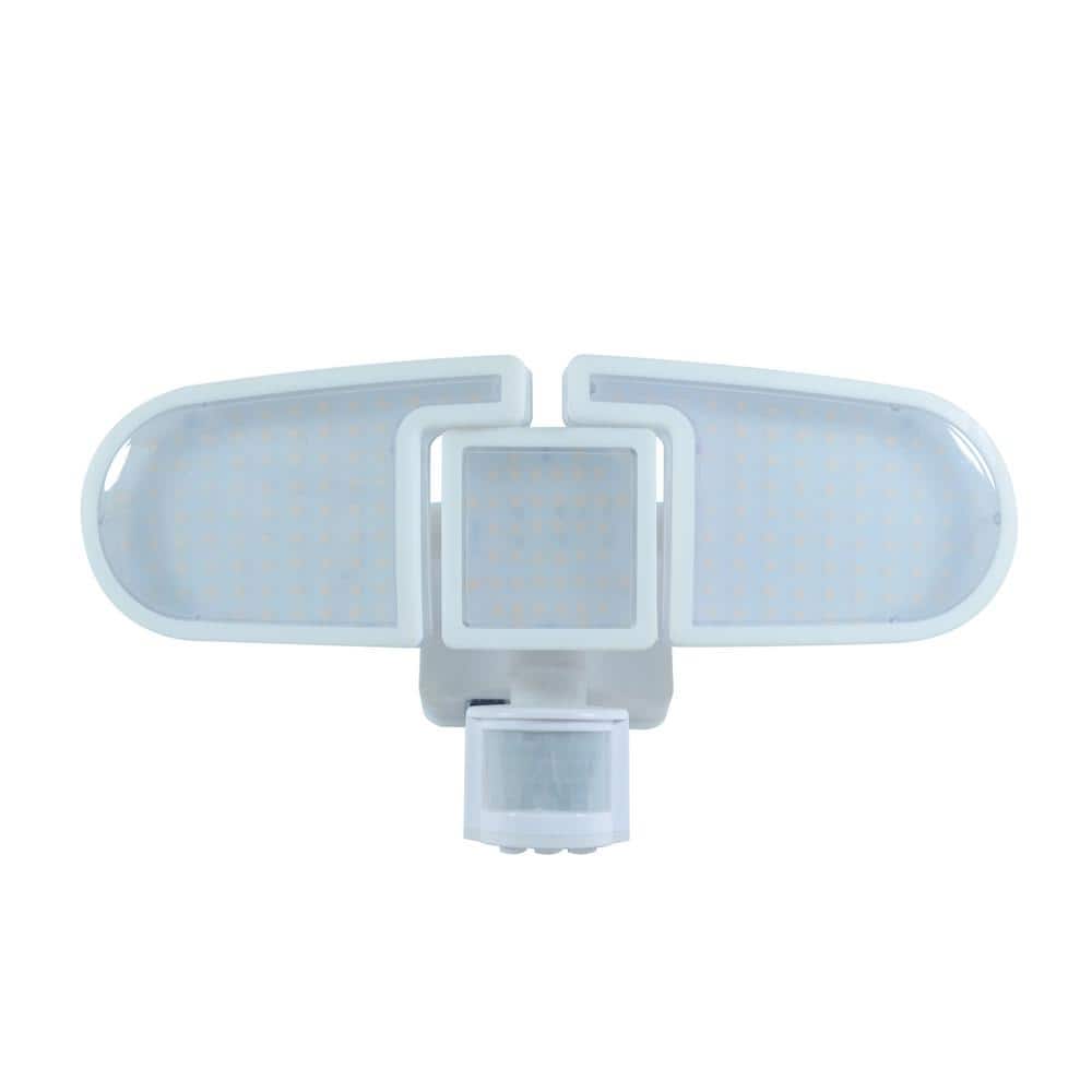 White Triple Head LED Outdoor Motion Security Light