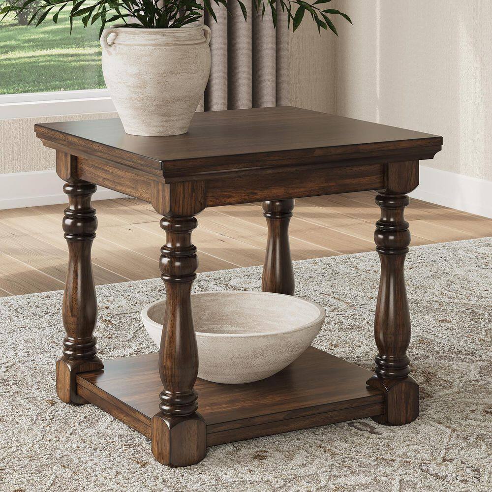 Sturlayne 26 in. Brown Rectangle MDF End Table with Shelf Storage - thumbnail 5