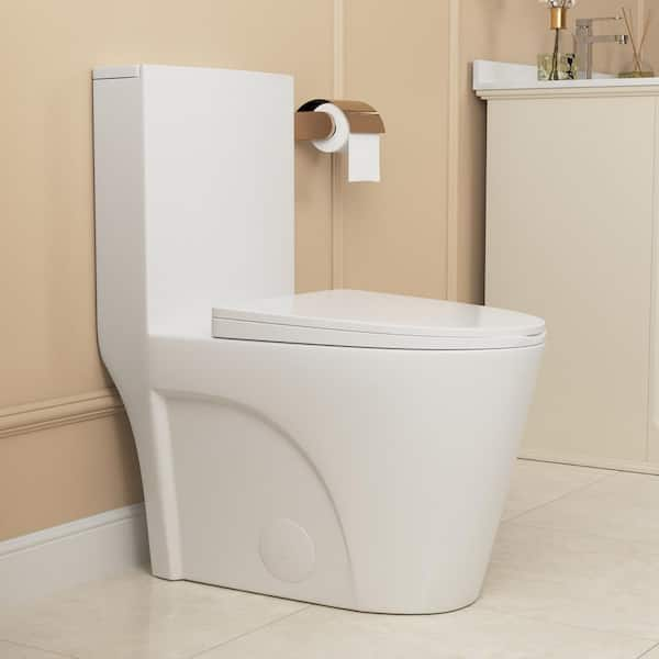 DEERVALLEY Ace 1-Piece 1.1/1.6 GPF Dual Flush Elongated Toilet in ...