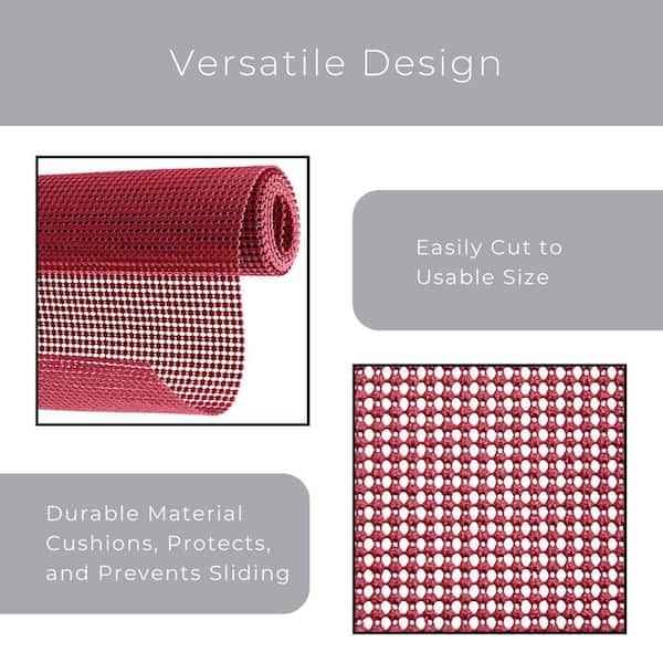 Smart Design Shelf Liner Grip Bonded Khaki Plaid