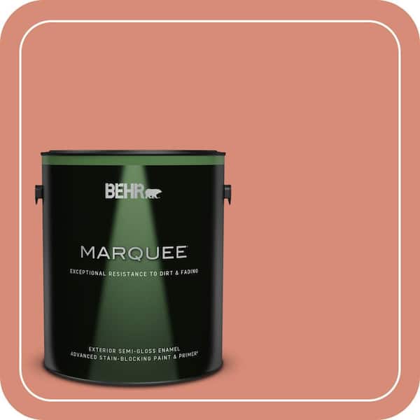 BEHR MARQUEE 1 gal. #MQ4-32 Vintage Coral Semi-Gloss Enamel Exterior Paint & Primer