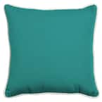 Oasis 20 in. Surf Teal Square Indoor/Outdoor Throw Pillow