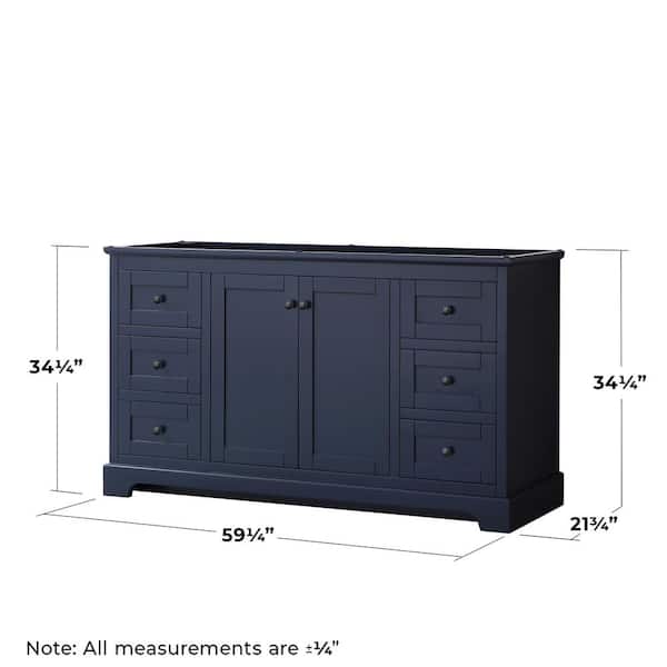 Wyndham Collection Avery 59.25-in Dark Blue Bathroom Vanity Cabinet Wyndham Collection Avery 59.25-in Dark Blue Bathroom Vanity Cabinet