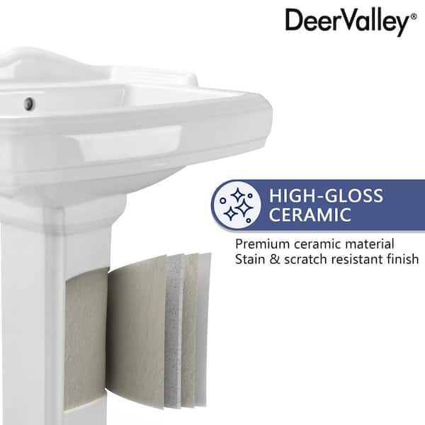 Pedestal Sink White 3 Hole, 23 X 19 Inch Bathroom Philippines | Ubuy - View #3