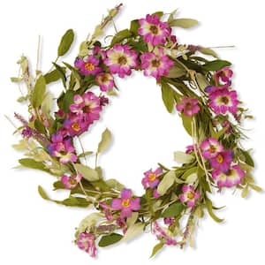 20 in. Artificial Garden Accents Purple Daisy Wreath