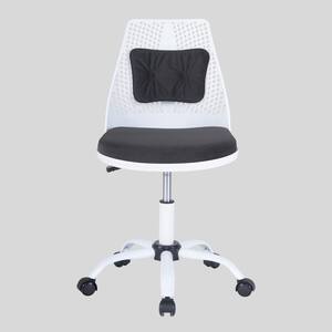 22in. W Grey Fabric Seat Armless Task Chair with Adjustable Height