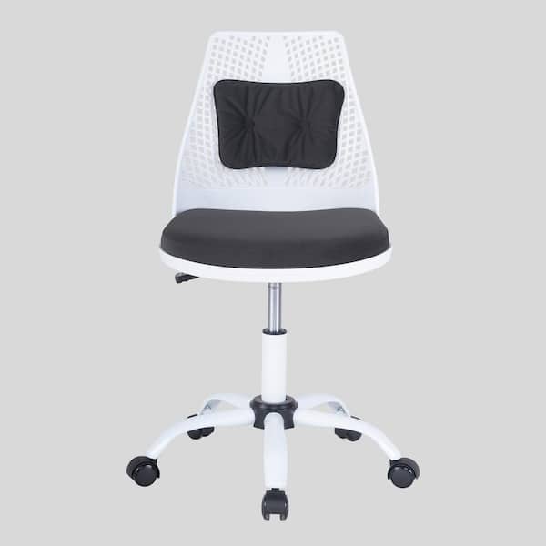 Unbranded 22in. W Grey Fabric Seat Armless Task Chair with Adjustable Height