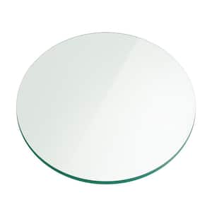 42 in. Clear Round Glass Table Top, 1/4 in. Thickness Tempered Flat Edge Polished