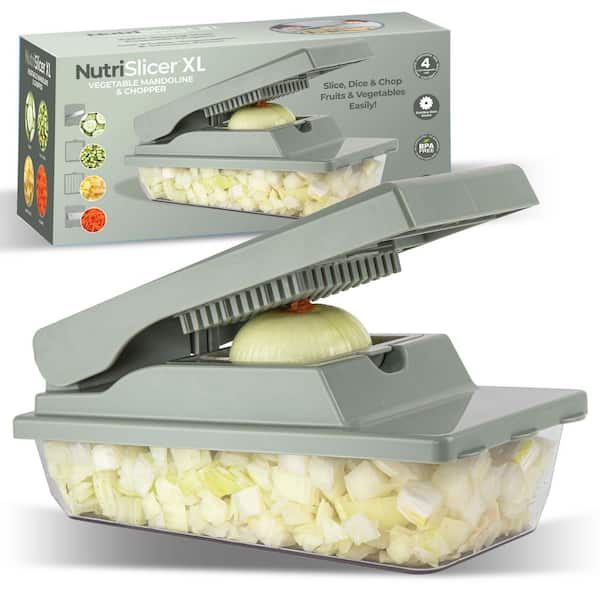 Nutri Slicer XL 4-in-1 Portable Easy Storage Handheld Kitchen Slicer with Storage Container in Sage