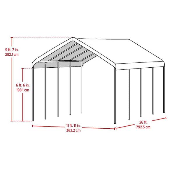 もも　SUPER SHELTER TC2.0 ShelterLogic 12 ft. W x 26 ft. D SuperMax Canopy Replacement Cover
