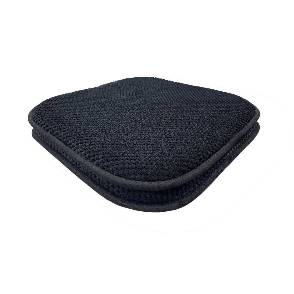 ACHIM Brook Black Memory Foam Chair Seat Cushion (Set of 2