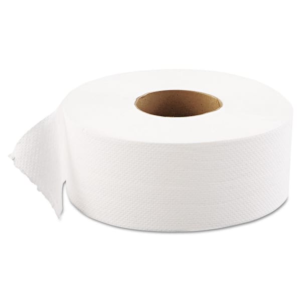 9 in. Dia 1-Ply JRT Jumbo White Toilet Paper Septic Safe (12 Rolls/Carton)