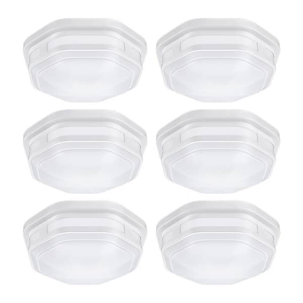 ETI LIGHTING 11 in. Wet Rated LED Flush Mount Light Fixture 830 Lumens 12.5W Wet Rated Adjustable CCT Front Entry Side Entry (4-Pack)