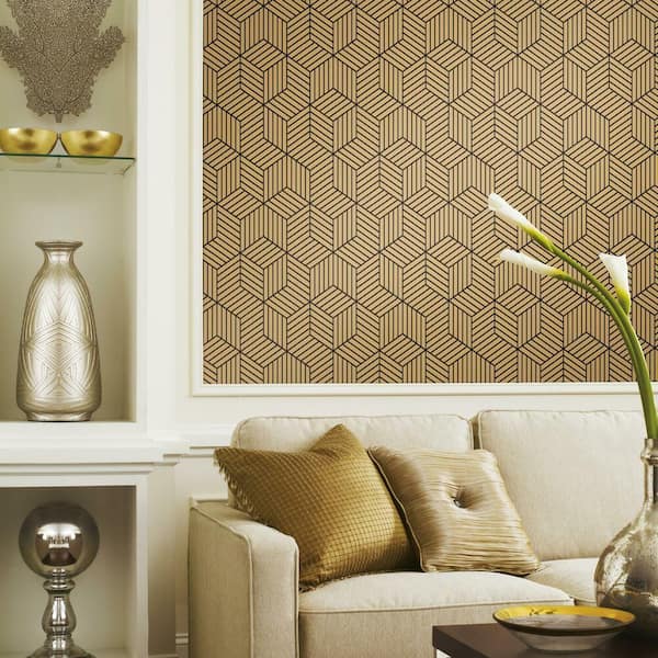 Gold and White Geometric Wallpaper Peel and Stick Wallpaper Hexagon  Removable Self Adhesive Wallpaper Gold Contact Paper for Cabinets Geometric