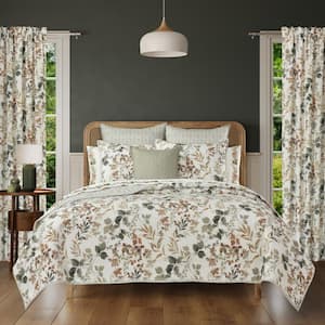 Evergreen 3-Pieces Sage Polyester Full/Queen Quilt Set