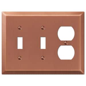 Metallic 3 Gang 2-Toggle and 1-Duplex Steel Wall Plate - Antique Copper
