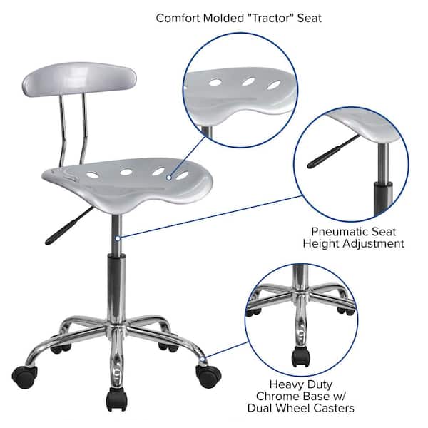 Chrome Task Chair With Tractor Seat
