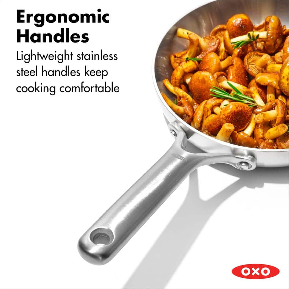 Mira Tri-Ply Stainless Steel 8" Frying Pan with Ceramic Coating
