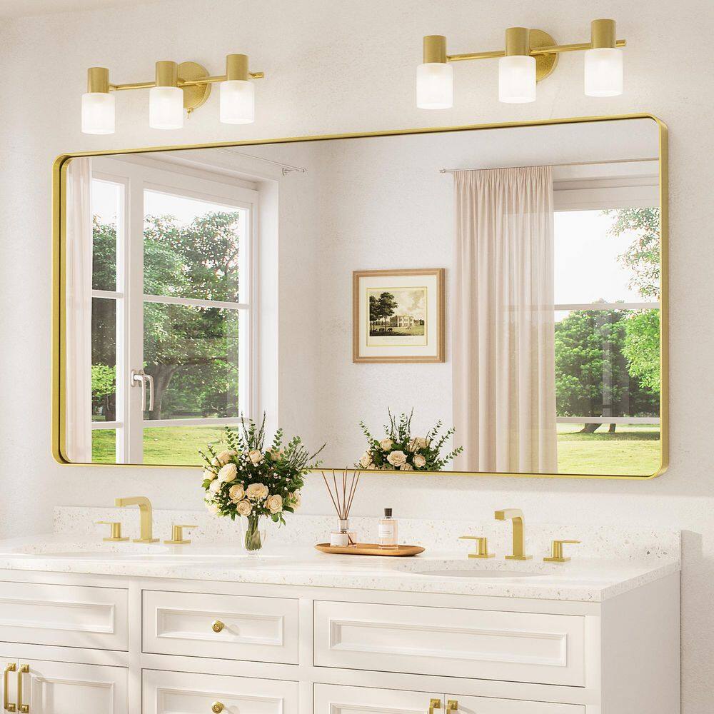 72 in. W x 36 in. H Modern Rectangular Gold Bathroom Mirrors Aluminum Framed Wall Bathroom Vanity Mirror price history on PriceWatchPro