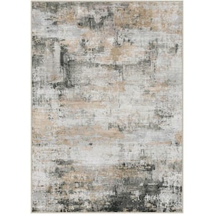 HaiiMeid Dusk Black/Gold 9 ft. x 12 ft. Washable Modern Abstract