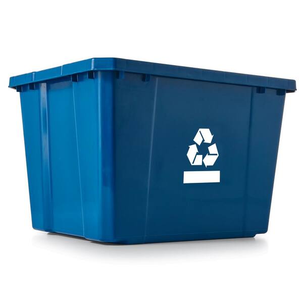 GRACIOUS LIVING 17 Gal. Blue Medium-Size Plastic Home Recycling Bin (18-Pack)