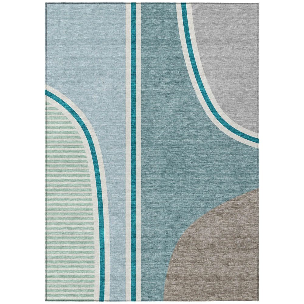 Chantille Machine Washable Indoor/Outdoor Abstract ACN2505 Teal 5 ft. x 7 ft. 6 in. Area Rug price history on PriceWatchPro