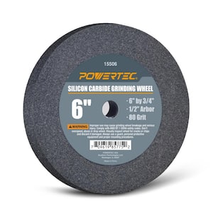 6 in. x 3/4 in. 80-Grit 1/2 in. Arbor Silicon Carbide Grinding Wheel
