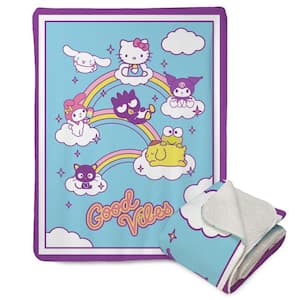 Sanrio Hello Kitty and Friends Good Vibes Mink Sherpa Multicolor Throw Blanket