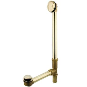 Made To Match 20-Gauge Toe Touch Tub Waste and Overflow in Polished Brass with Overflow