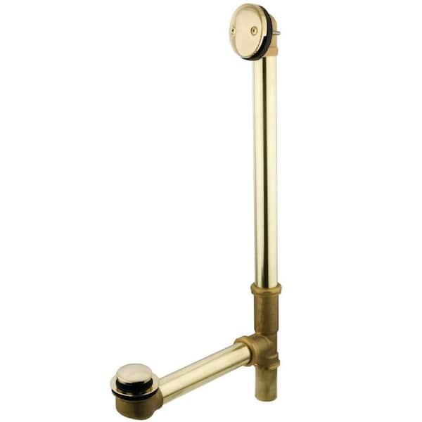 Kingston Brass Made To Match 20-Gauge Toe Touch Tub Waste and Overflow in Polished Brass with Overflow