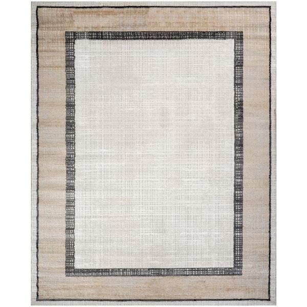 Dekor 8 ft. x 10 ft. Grey Charcoal Abstract Contemporary Area Rug