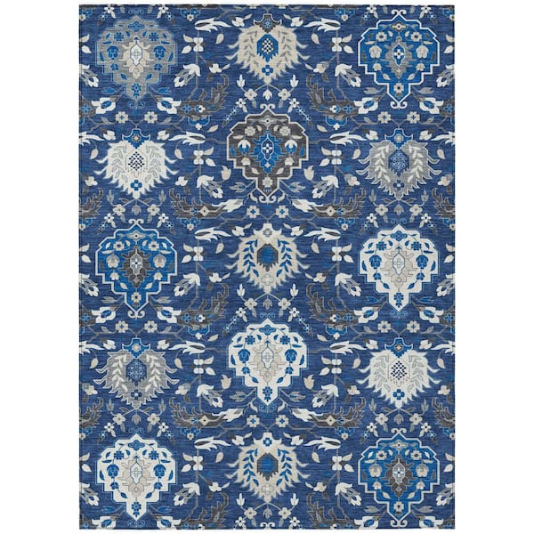Addison Rugs Chantille Machine Washable Indoor/Outdoor Abstract ACN1026 Navy 3 ft. x 5 ft. Area Rug