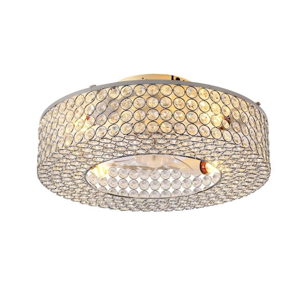 Jushua 19.6 in. White Crystal Caged DC Motor Reversible Flush